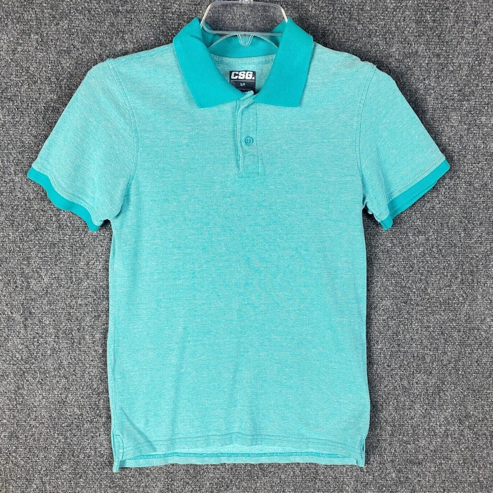 CSG Polo Men's Small Short Sleeve Shirt Blue 100% Cotton Adults‎ S